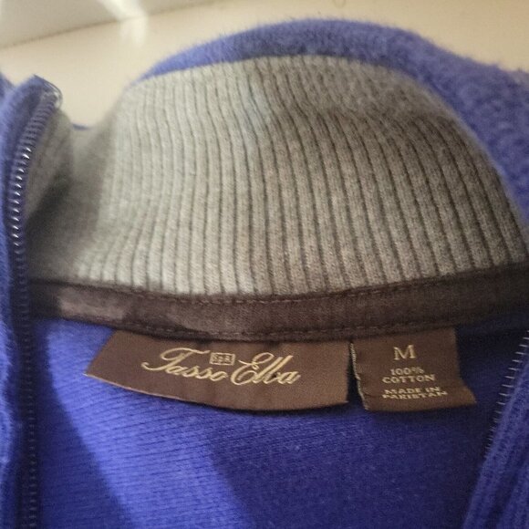 TASSO ELBA Pullover‎ Sweatshirt Quarter Zip Mock Neck Top Purple Casual Comfort - Picture 8 of 8